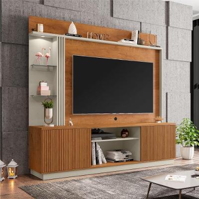 Home para TV Home Davi para Tv Ripado 65" 201CM MDP Naturalle Off White Bechara Móveis