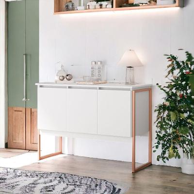 Buffet New Era Industrial 3 Portas MDF-MDP Branco Cobre Casah