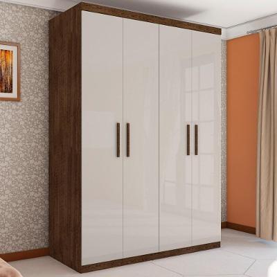 Guarda Roupa Casal Aster 4 Portas de Bater 3 Gavetas MDP Malbec-Off White Framar