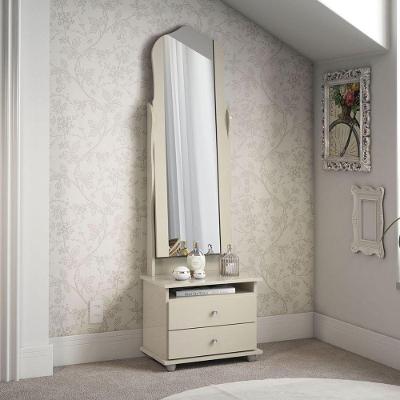 Toucador Porto de Siena 2 Gavetas com Espelho MDP Off White Casah