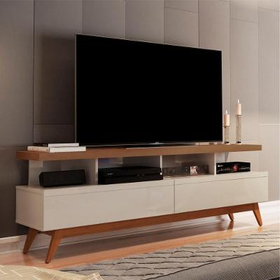 Rack para TV Domus 50 Polegadas 160CM MDP MDF Off White Freijó Germai Móveis