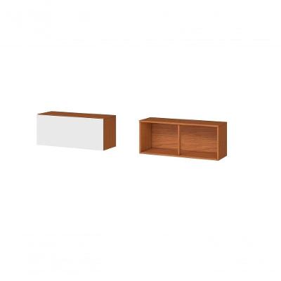 Armario Aereo Refrigerador Luana Clara 2 Portas 70CM Madeira Branco