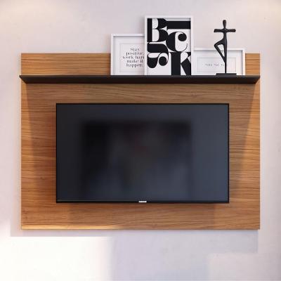 Painel para TV Imelda Noce Preto 42 Polegadas 135CM MDP Marrom Colibri Móveis