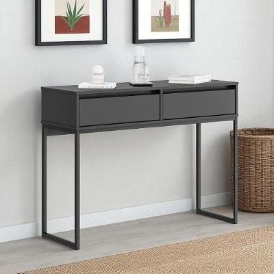 Aparador Buffet Mila Industrial 2 Gavetas MDP Preto Plata Móveis