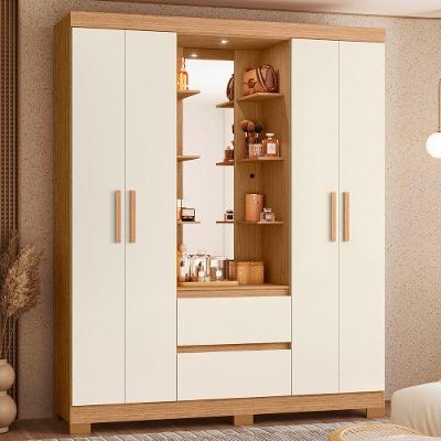 Guarda Roupa Casal Flora 4 Portas 2 Gavetas MDP Freijó Off White Albatroz Móveis