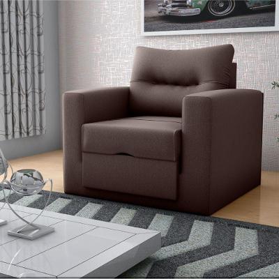 Sofá Cama Villa do Cedro 1 Lugar 93CM Marrom Suede Matrix