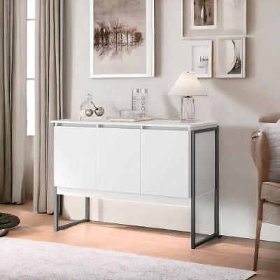 Buffet Vila Serena 3 Portas MDP 120CM Branco Preto Casah Balcão