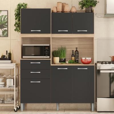 Armário Balcão Cozinha Completa Domus Prime 6 Portas 5 Prateleiras MDP 132CM Demóbile