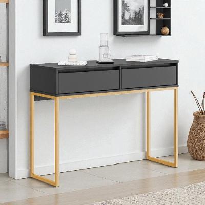 Aparador Buffet Bianca Retrô Industrial 2 Gavetas MDP 90CM Preto