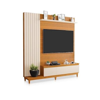 Home para TV Porto de Savana 65 Polegadas MDF Ripado Freijó Off White Casah
