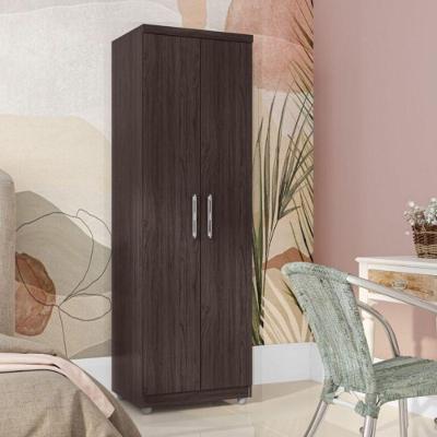 Armário Multiuso Belano 2 Portas 5 Prateleiras 60CM Castanho AJL Móveis