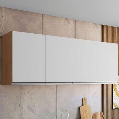 Armário Aéreo de Cozinha Armario Aereo 160CM 4 Portas MDP Bater Amêndoa AJL Móveis