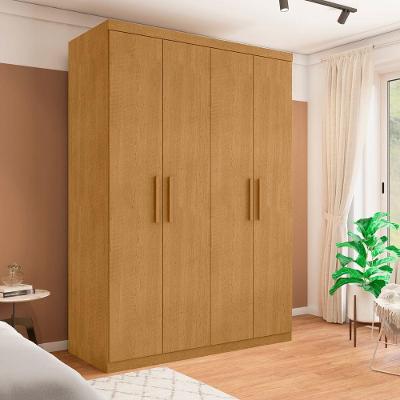 Guarda Roupa Solteiro Jardim da Serra 4 Portas Bater 3 Gavetas MDP Naturalle Framar