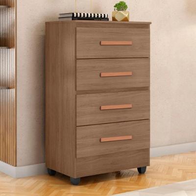 Cômoda Porto de Siena 4 Gavetas MDP Puxadores em PVC Carvalho OAK Leão Móveis