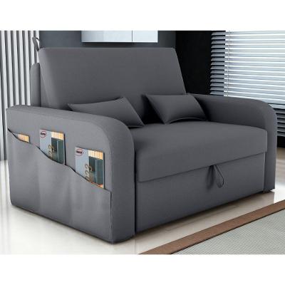 Sofá Cama Porto de Siena 2 Lugares 140CM Veludo Cinza Matrix