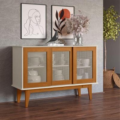 Buffet Ari Sporting 3 Portas Deslizante MDF MDP 125CM Off White Nature Casah