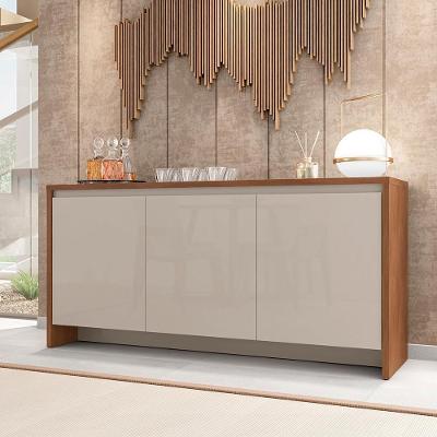 Buffet Aparador Legancy Cedro Off White 3 Portas 1 Gaveta MDF MDP Amadeirado Casa D Móveis