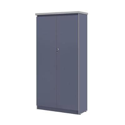 Armário Multiuso Armario com Portas Emir 2 4 Prateleiras Azul Plata Móveis