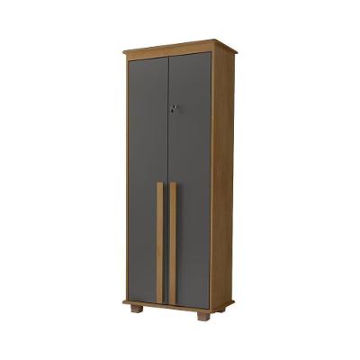 Armário Multiuso Versa 2 Portas 4 Prateleiras 75CM Cinamomo Grafite RV Móveis