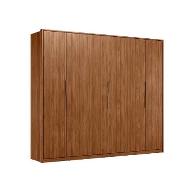 Guarda Roupa Casal Ayla 6 Portas de Bater 6 Gavetas MDP Nogueira Touch Demóbile