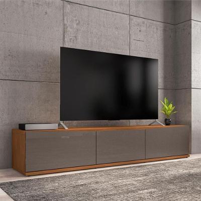 Rack para TV Milan 60 Polegadas 180CM MDF MDP com Gaveta Cinza Perola Noce