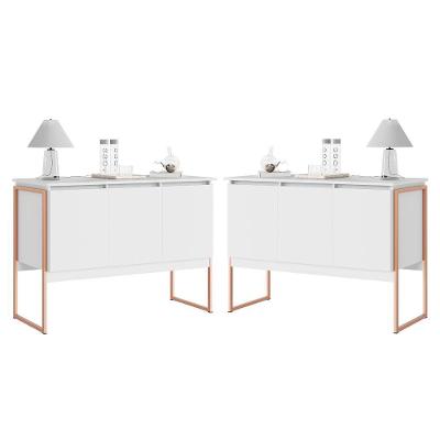 Conjunto Buffets Villa de Toscana 3 Portas MDP Branco Cobre Casah