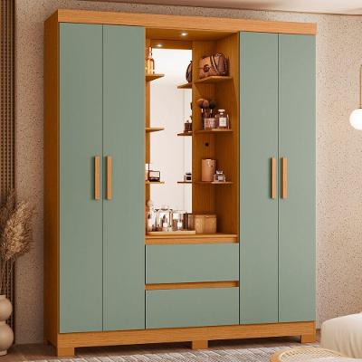 Guarda Roupa Casal Villa Aurea 4 Portas de Bater 2 Gavetas Cinamomo-Salvia Albatroz Móveis