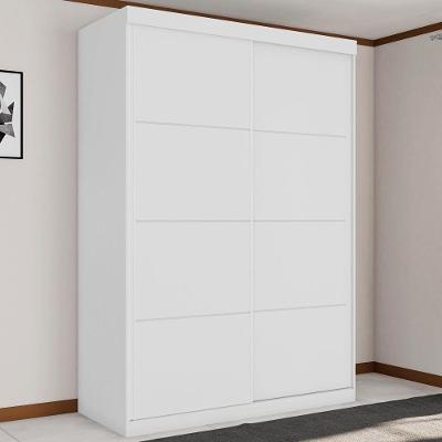Guarda Roupa Solteiro Verona 2 Portas Correr 3 Gavetas MDF Branco Framar