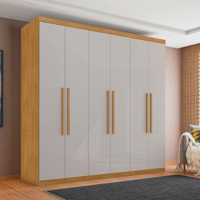 Guarda Roupa Casal Genova 6 Portas 4 Gavetas MDF Naturalle Off White Framar