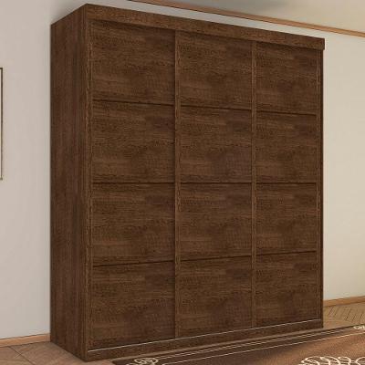 Guarda Roupa Casal Davi 3 Portas Correr 3 Gavetas MDP Malbec Framar