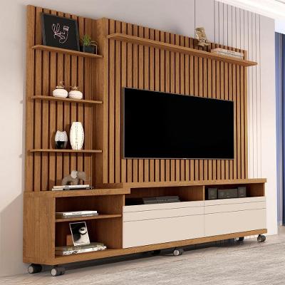 Home TH SHOP para TV 55 Polegadas 180CM MDP MDF Freijó Off White Germai Móveis