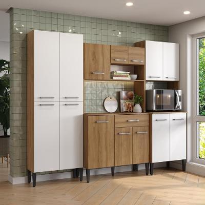 Armário de Cozinha Arizona Fit 14 Portas 1 Gaveta MDF-MDP 216CM Móveis Carraro