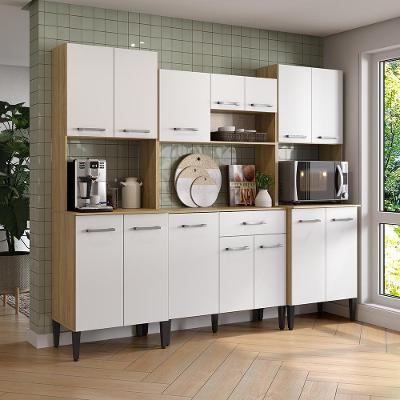 Armário de Cozinha Arizona Home 14 Portas 1 Gaveta 212CM Branco Móveis Carraro