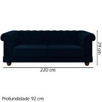 Sofa 3 Lugares 220 Cm Ponteio Veludo Sl 948 Moll Sl 948 - 11