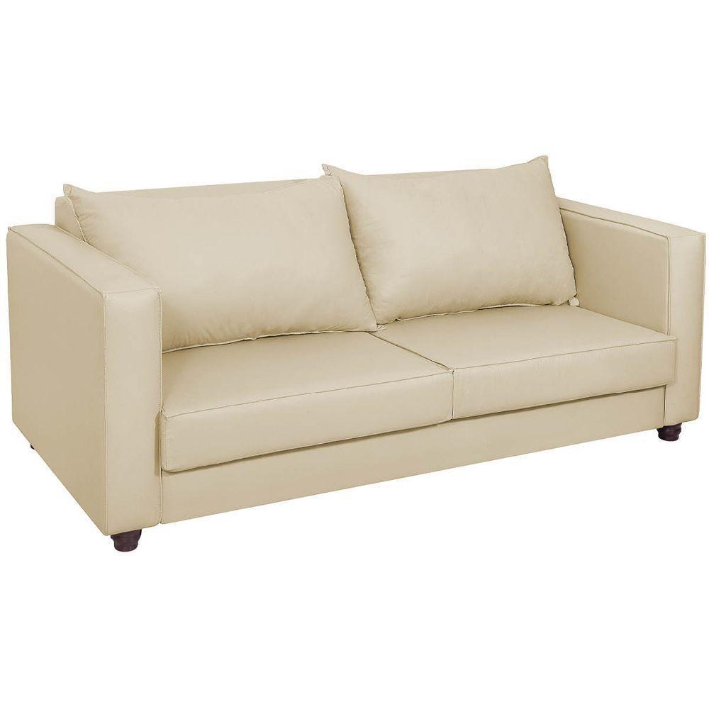 Sofá 2 Lugares Lisboa Suede Bege - 1