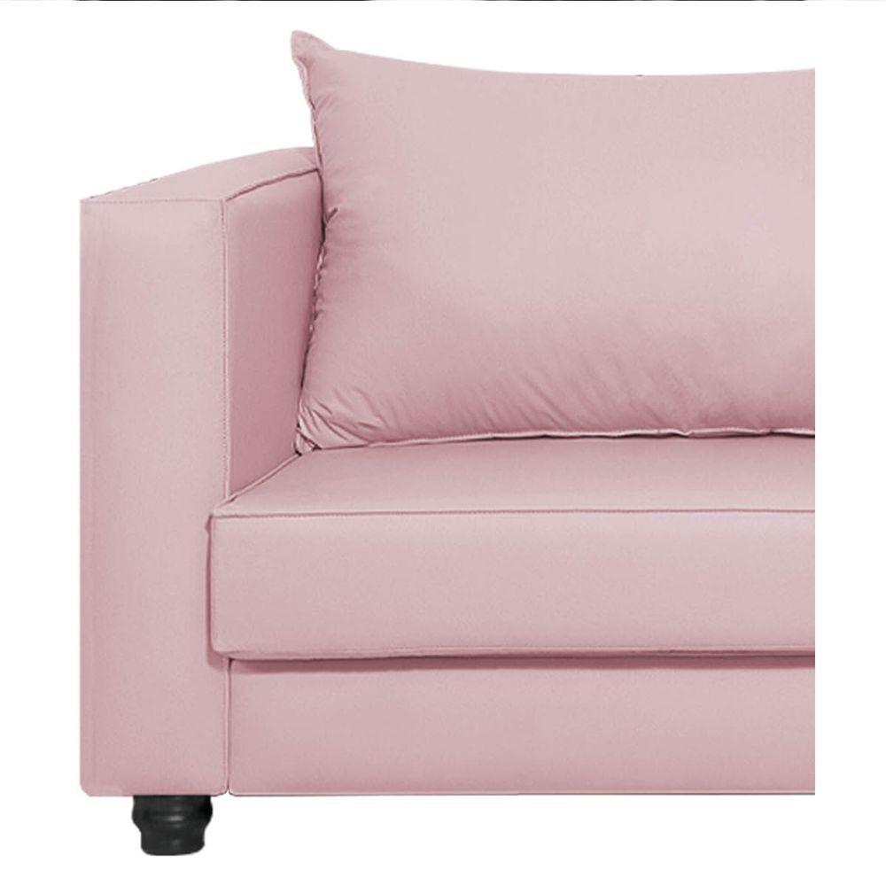 Sofá 2 Lugares Lisboa Suede Rosa Bebê - 2