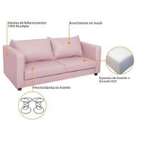 Sofá 2 Lugares Lisboa Suede Rosa Bebê