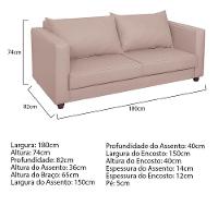 Sofá 2 Lugares Lisboa Suede Rosê - 5