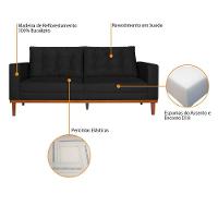 Sofá 2 Lugares Dubai Suede Preto