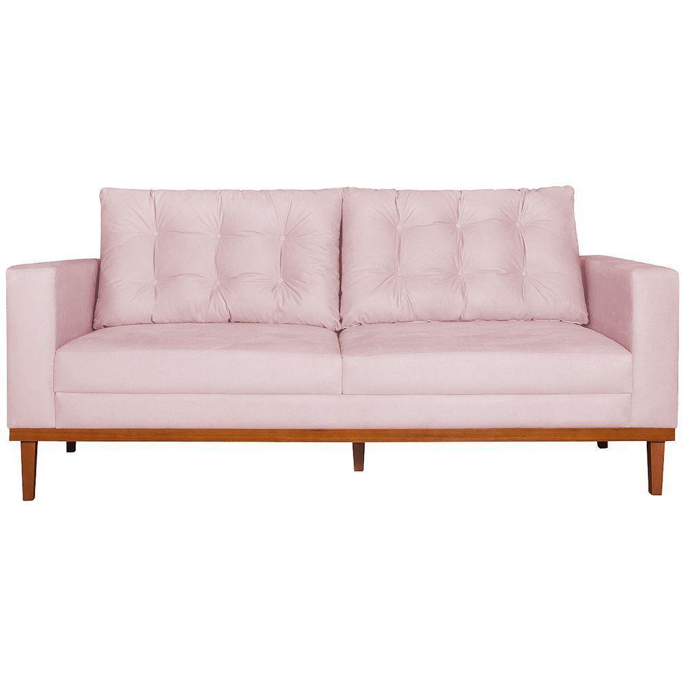 Sofá 2 Lugares Dubai Suede Rosa Bebê - 6