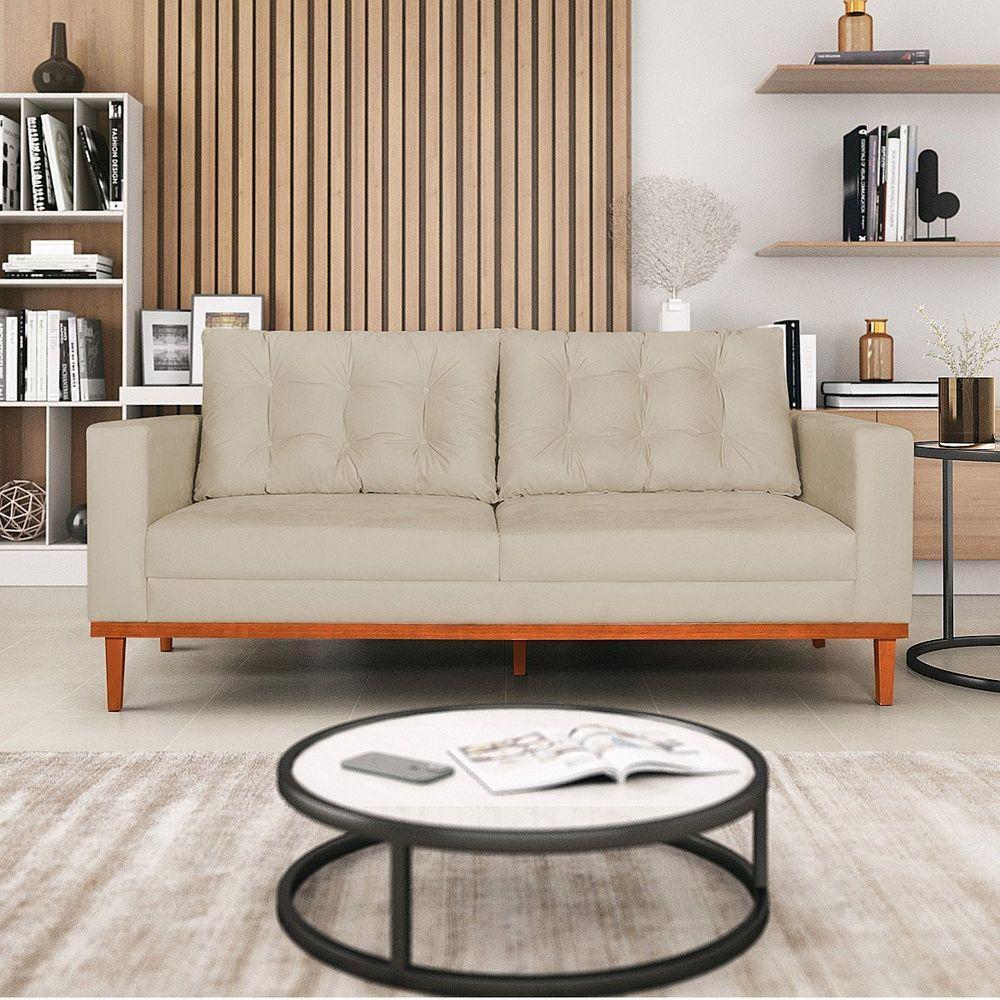 Sofá 2 Lugares Dubai Suede Bege - 7