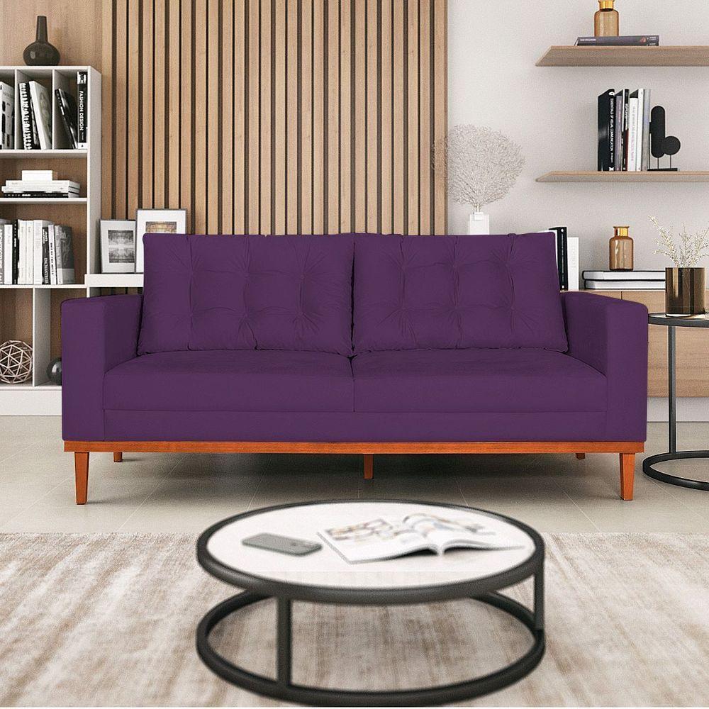 Sofá 2 Lugares Dubai Suede Roxo - 7