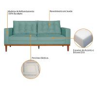 Sofá 2 Lugares Dubai Suede Azul Tiffany