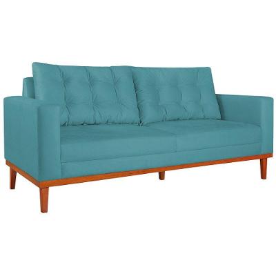 Sofá 2 Lugares Dubai Suede Azul Turquesa