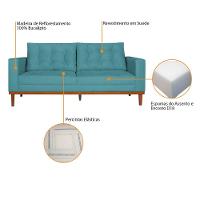 Sofá 2 Lugares Dubai Suede Azul Turquesa