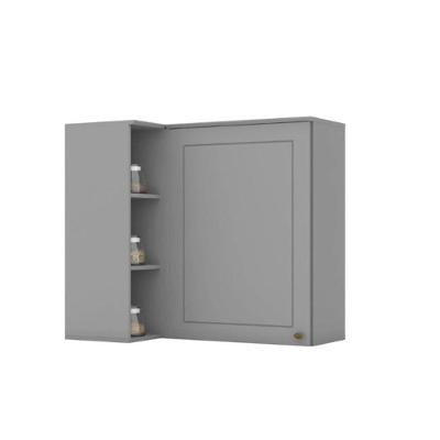 Armário Americana Canto Reto 84CM 1 Porta MDF Cinza Móveis Henn