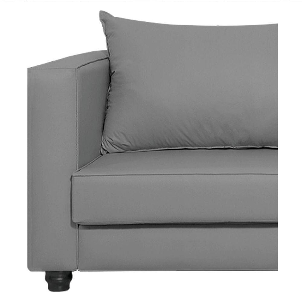 Sofá 2 Lugares Lisboa Suede Cinza - 2