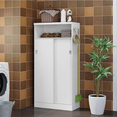 Armário Multiuso Mdp Com 2 Portas 4 Prateleiras 76cm Branco Cor:branco Branco