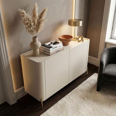 Balcão Buffet Bend Contemporâneo 2 Portas MDF 98,5CM Luna com Dourado