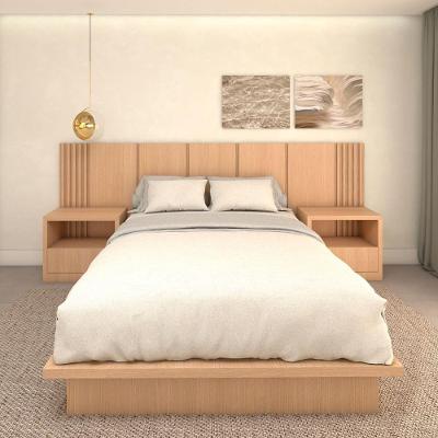Cama Queen com Cabeceira e 2 Mesas Laterais 2 Gavetas MDF 300CM Carvalho Malva